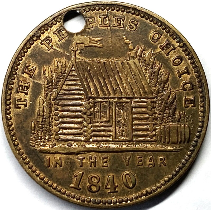 1840-Maj.-Gen.-W.h.-Harrison-Dewitt-Whh-1840-52-Gilt-Brass-Campaign-Token